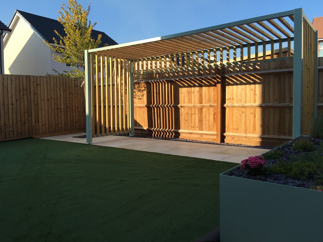 Mallorca patio design - pergola bois majorque